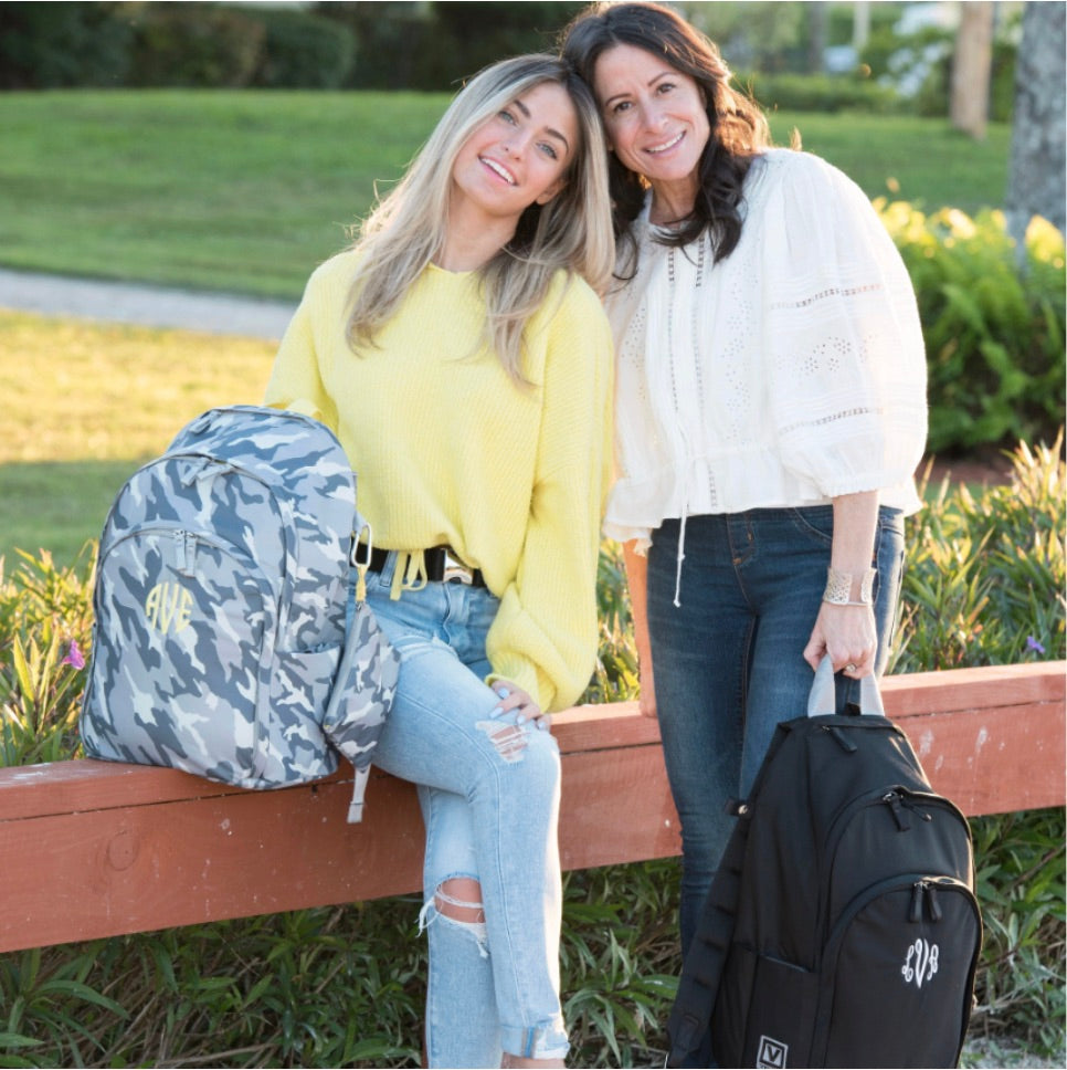 Veltri Sport founders with original Delaire Backpacks at launch in 2020