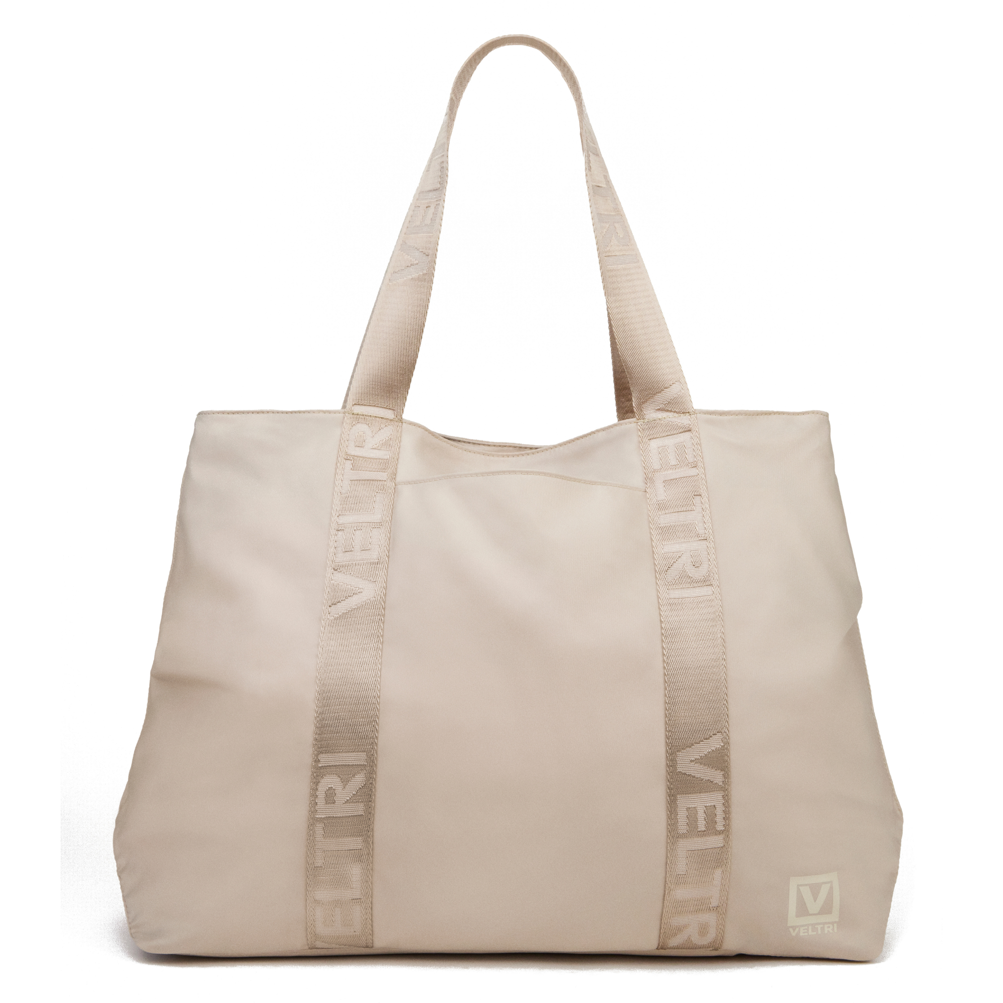 Veltri Sport Newport Tote in sand with gold hardware, lightweight tote designed for everyday carry and travel