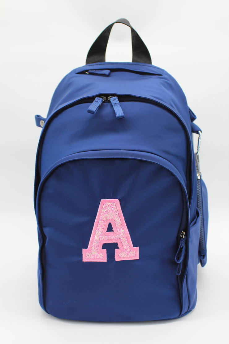 Initial Delaire Backpack - Bright Navy (custom embroidered - allow an additional 5 business days to ship)