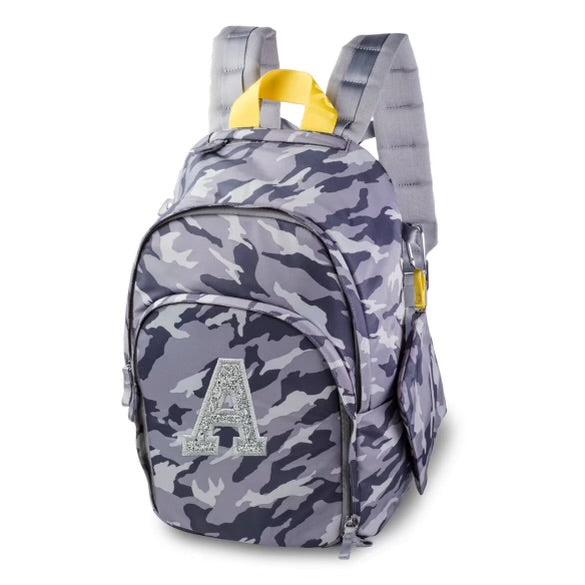 Initial Delaire Backpack - Grey Camo (custom embroidered - allow an additional 5 business days to ship)