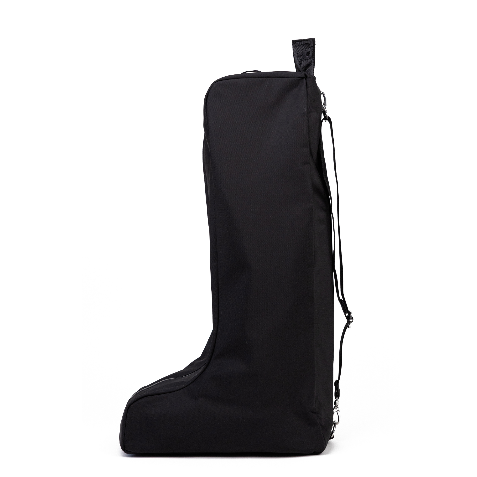 Veltri Sport Bedford Boot Bag in black with nickel hardware showing structured design, water-resistant material and detachable shoulder strap
