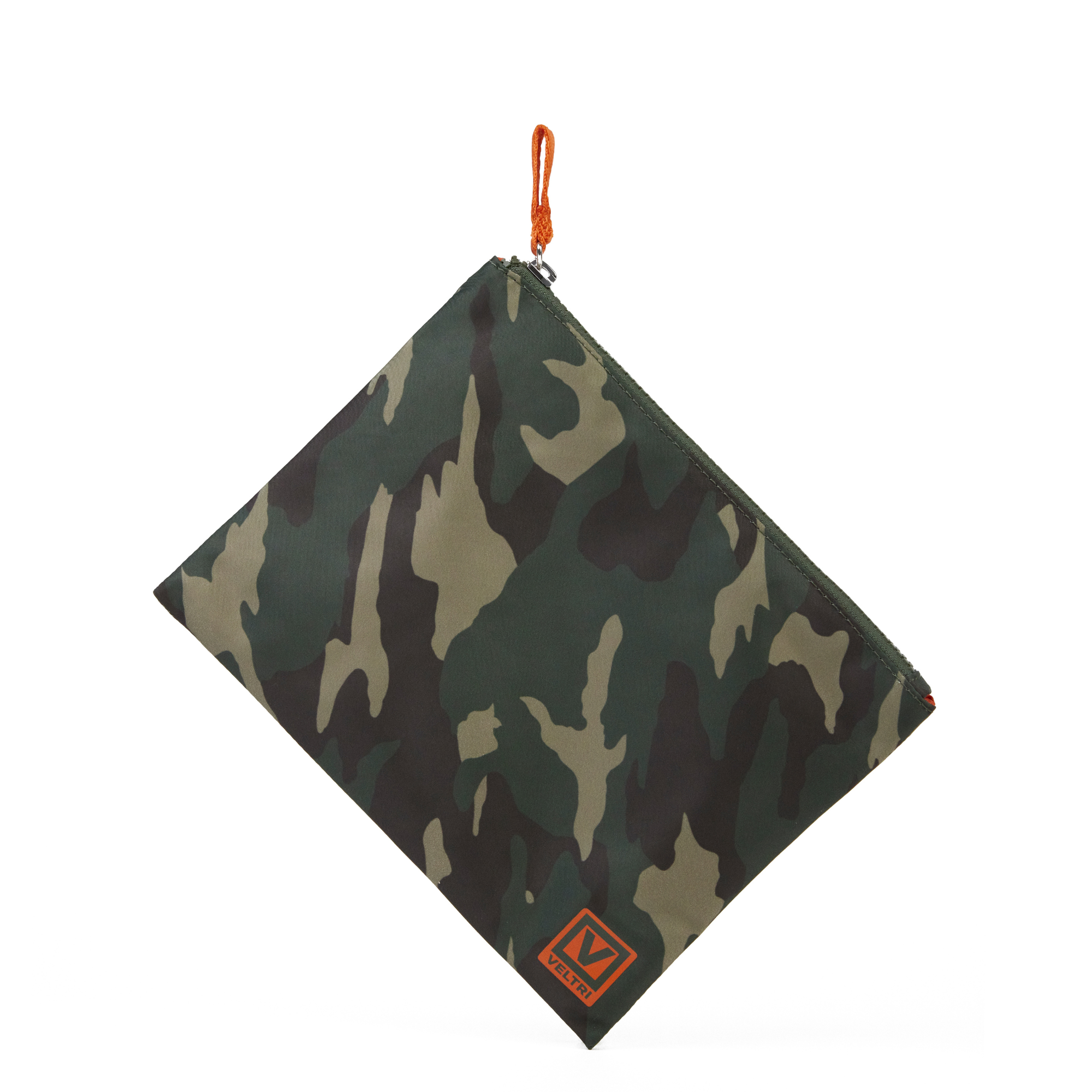 Veltri Sport Darius Zip Pouch in green camo, lightweight organizer pouch for everyday and travel use
