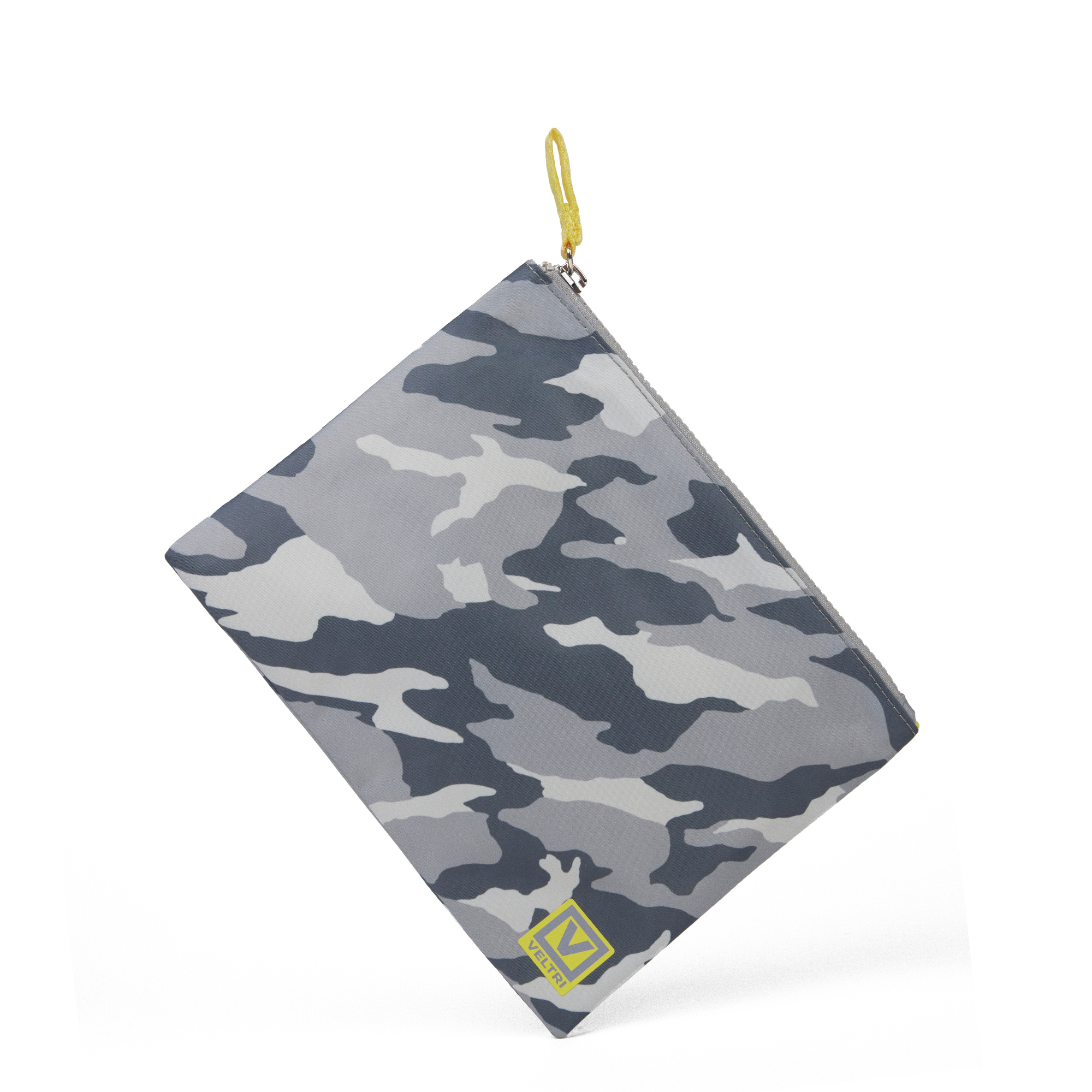 Veltri Sport Darius Zip Pouch in grey camo, compact pouch for organizing essentials in backpacks and totes